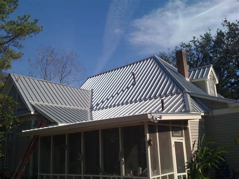 silver standing seam metal roof